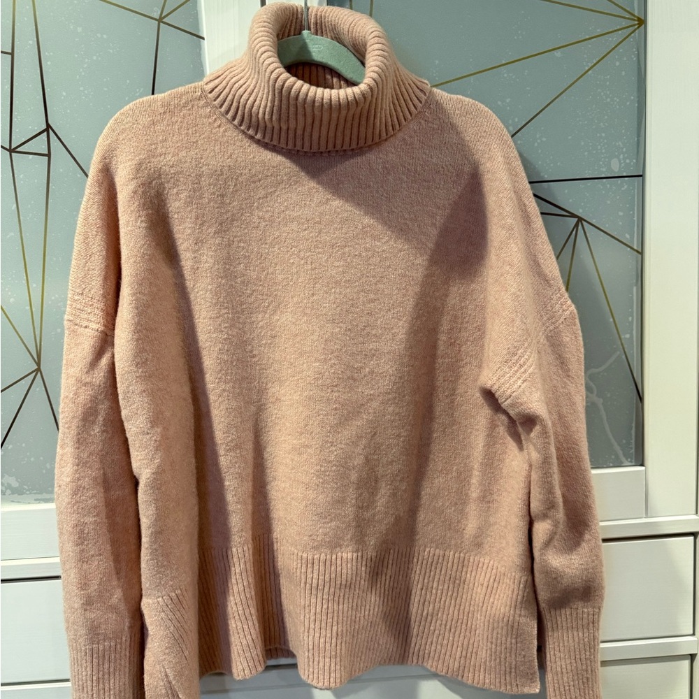 J.Crew Re-Imagined Blush Merino Alpaca Turtleneck Sweater